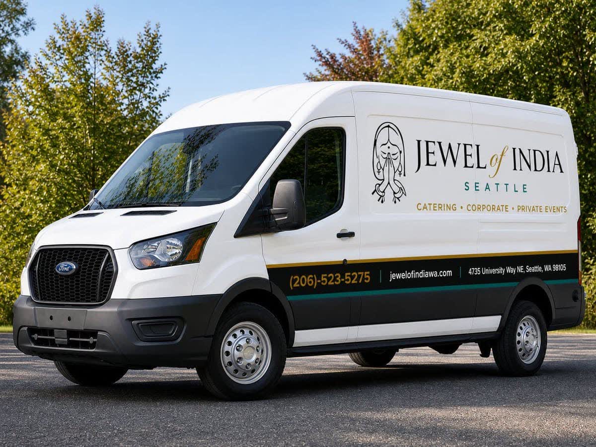 Jewel of India catering van loaded for a delivery