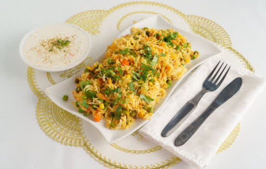 Royal biryani, one of the biryani trays on the catering menu