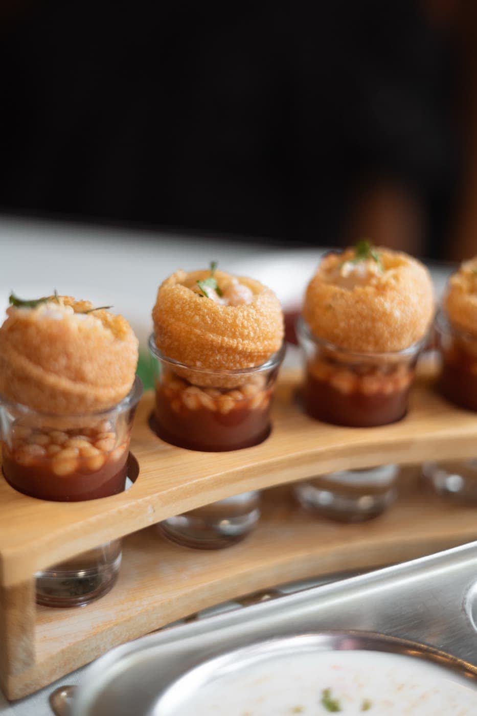 Pani puri set out for guests